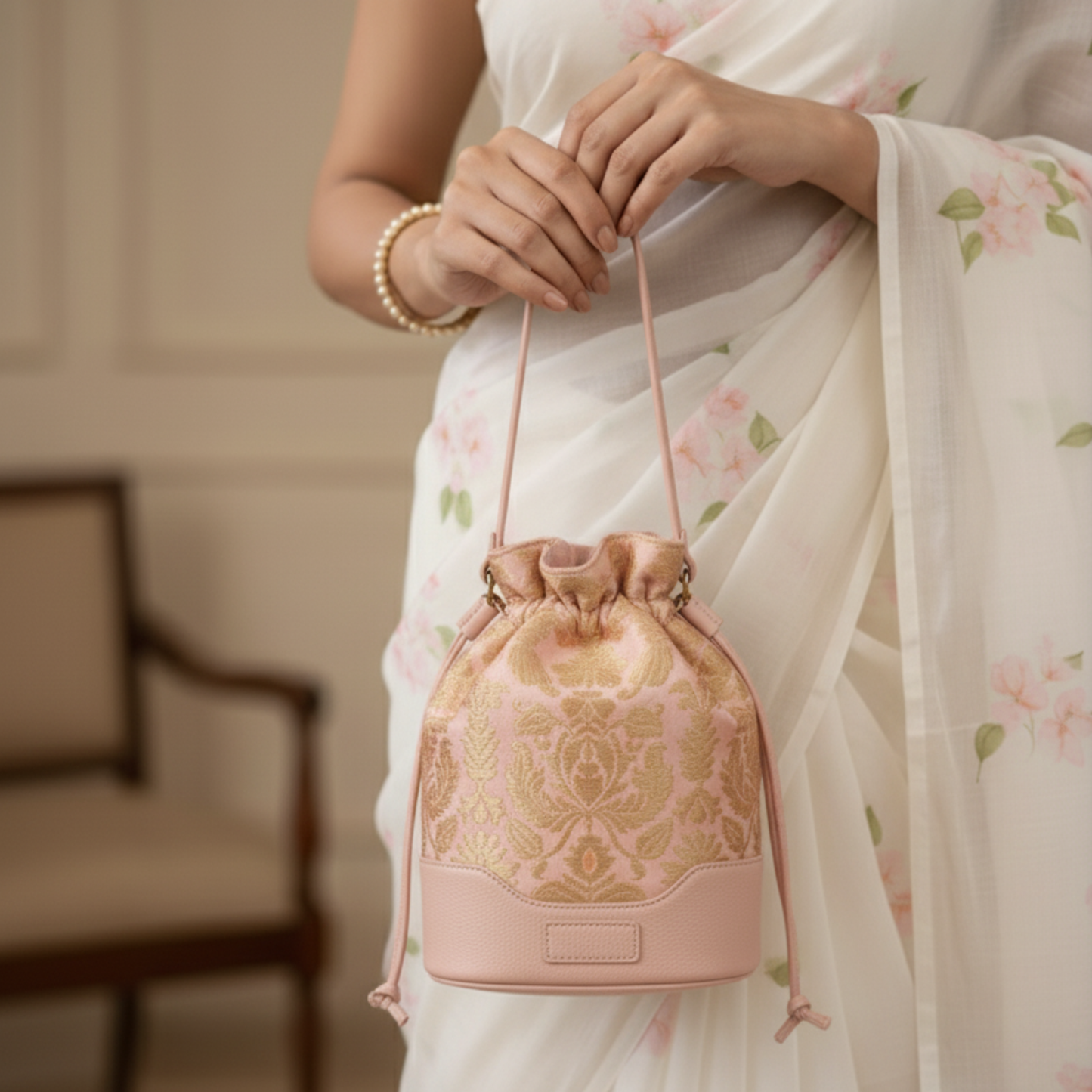 Rosewater Potli - Soft Blush Pink